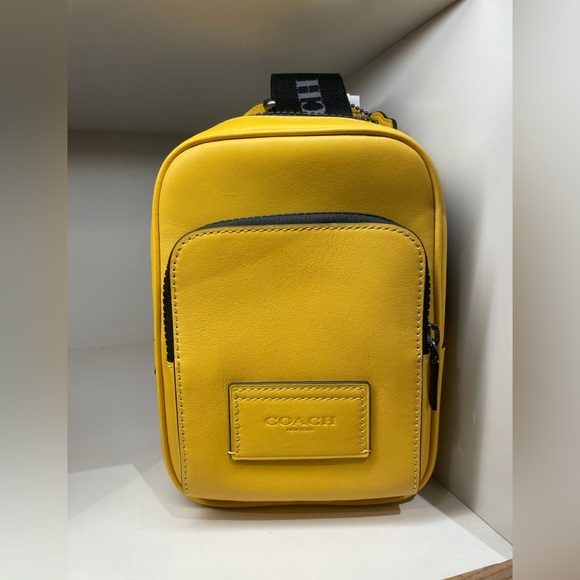 MWT！COACH Racer Sling Pack（COACH CX071）Gunmetal/Honey - Picture 1 of 8